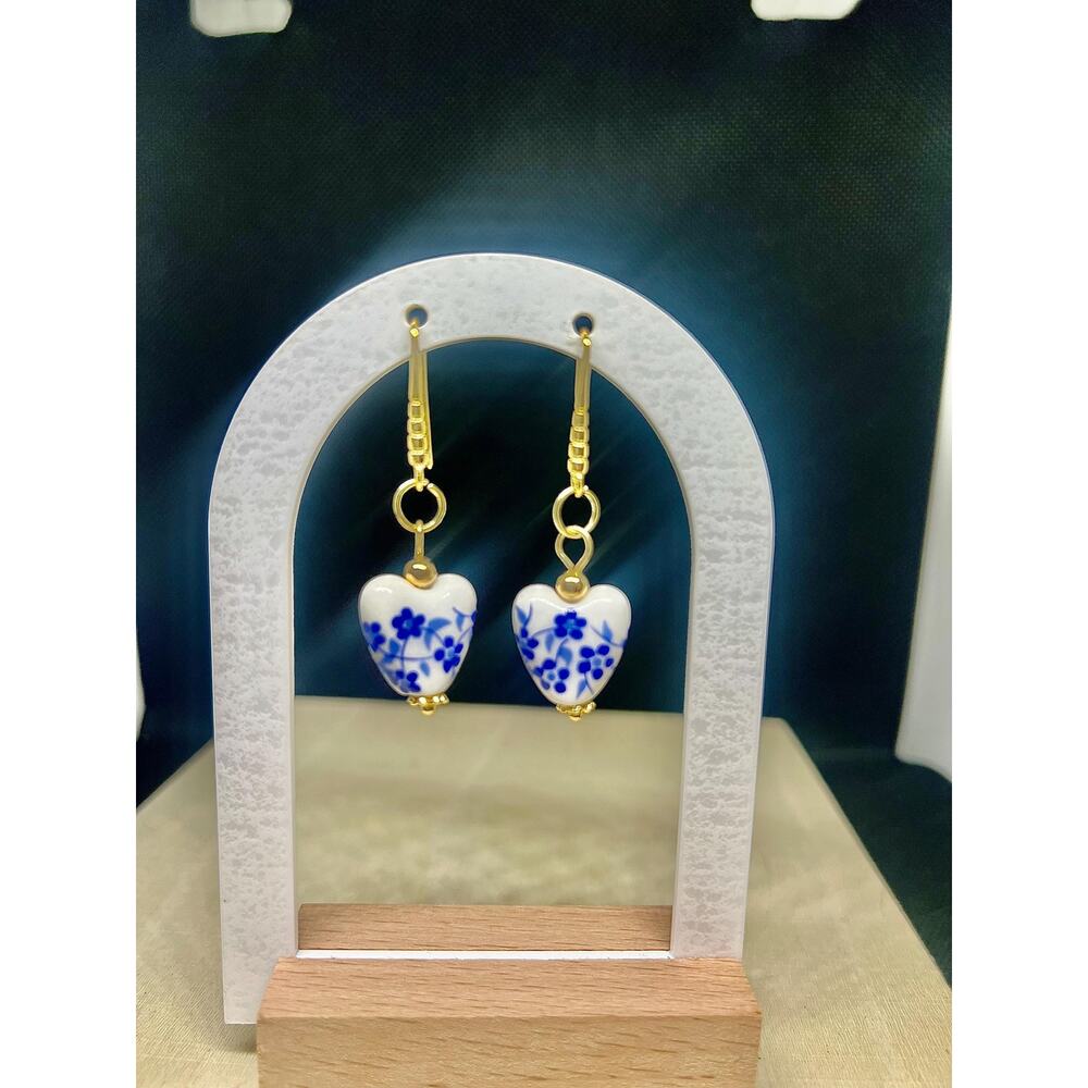 Porcelain earrings, porcelain dangles, porcelain jewelry, mom gift,